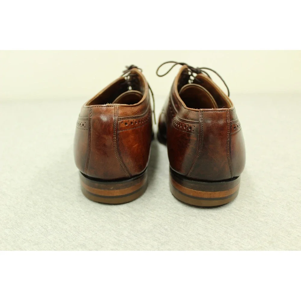 Johnston & Murphy Shoes Mens 8 Brown‎ Cap Toe Oxford Brogue Dress 24-8130